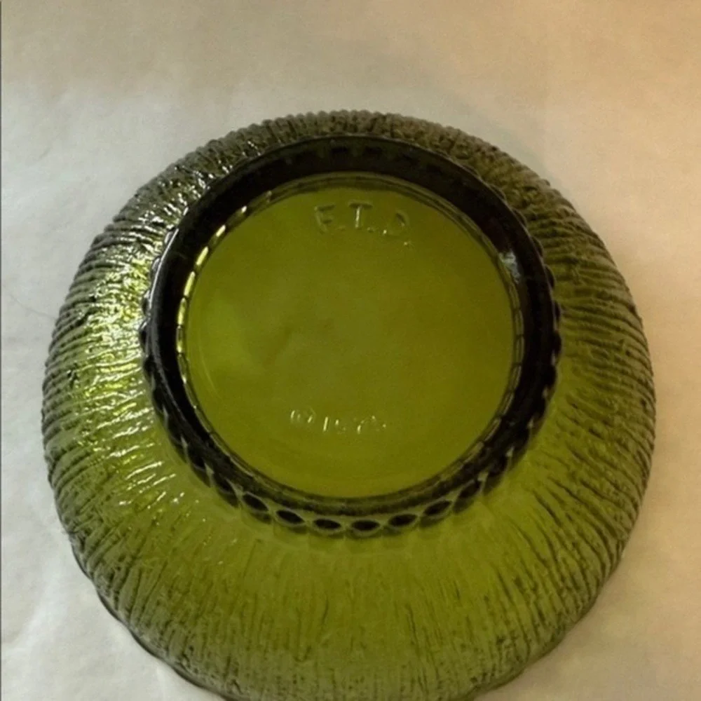 Olive Green Glass Food Storage Bowl